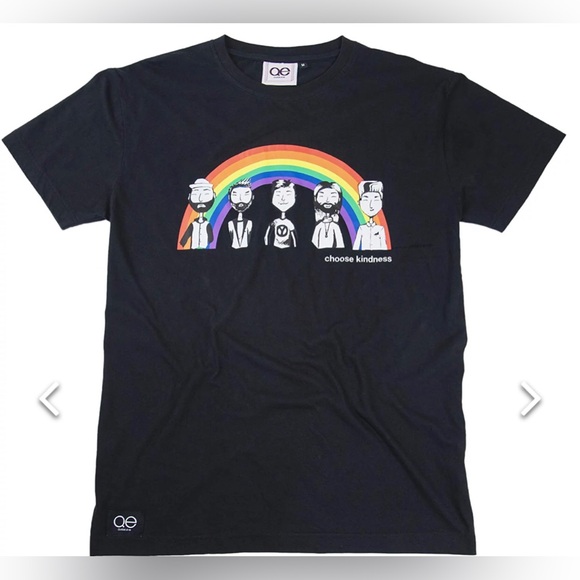 NWT Queer Eye Official Merch Black Rainbow Pride Tee - Size L - Picture 2 of 4
